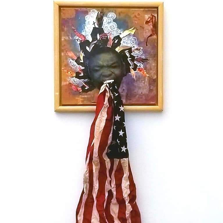 hunter girl flag framed